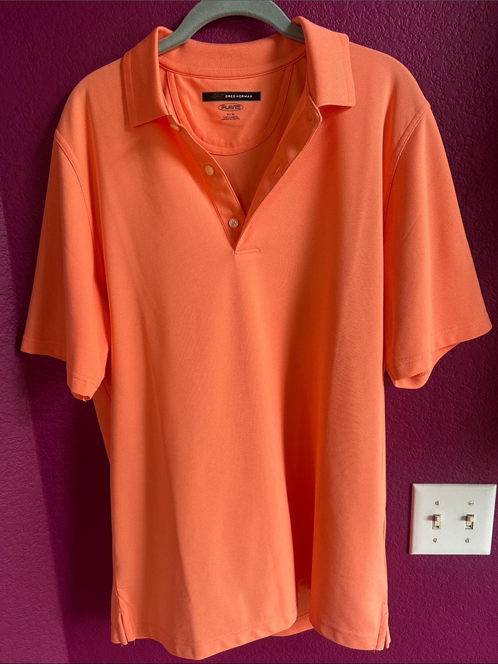 Greg Norman Collection Men’s Coral-Orange Polo